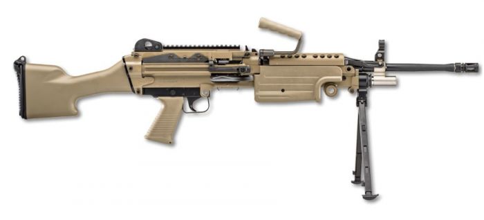 Fn M249 SAW Belt Fed 556 Black and FDE