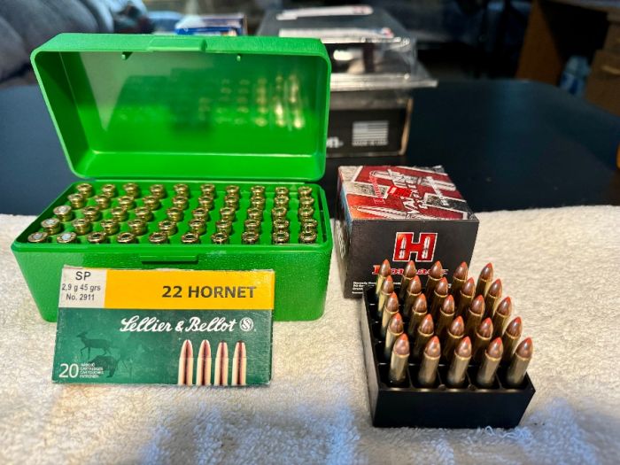 Factory 22 Hornet 60 rounds of L&amp;B and 25 Hornady 