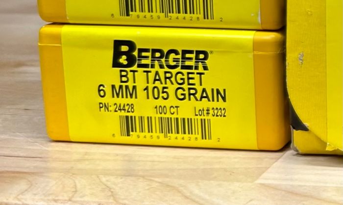 Berger 6mm target bullets-one box left $35