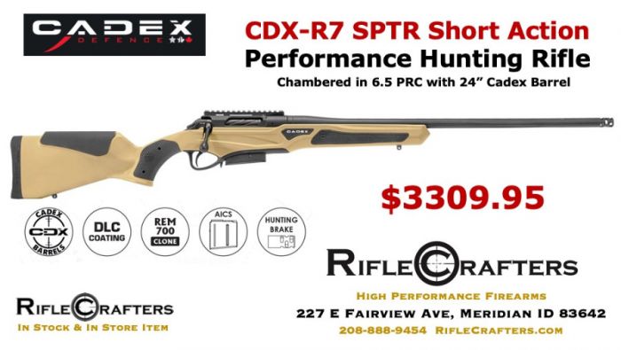 Cadex CDX-R7 SPTR Short Action Rifle 6.5 PRC 24&quot;