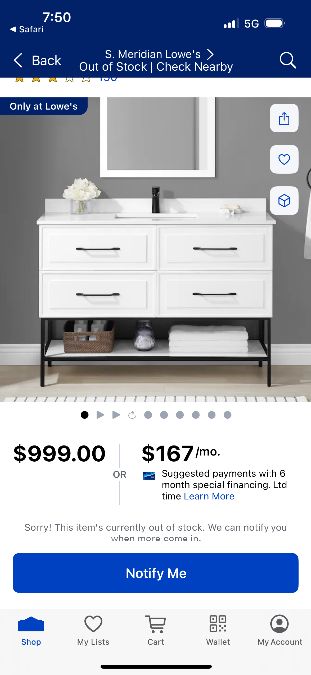 Allen + Roth “Renzo 48W” Vanity
