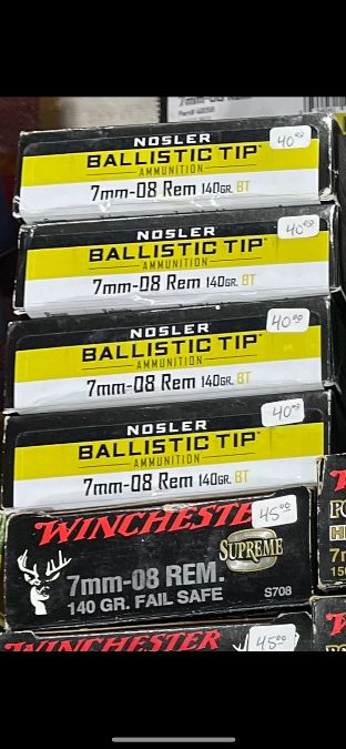 Nosler ballistic tip 7mm-08 ammo WINCHESTER 