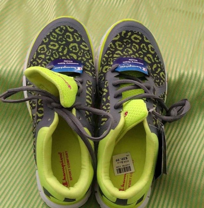 Champion Neon Yellow Leopard Print Running Trainin