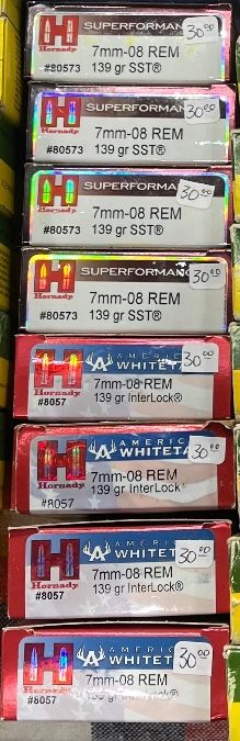 7mm-08 6 FACTORY BOXES HORNADY 