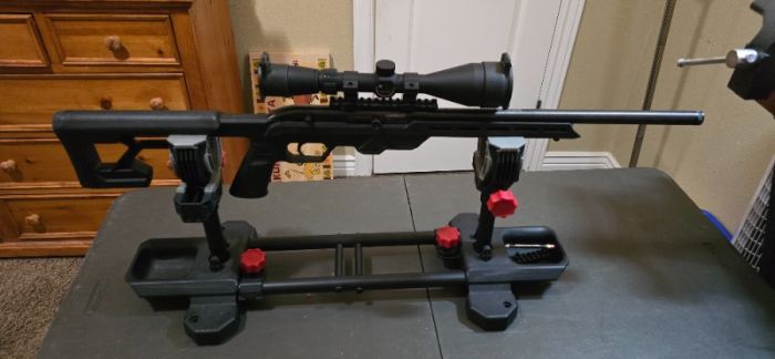 Savage 64 precision. 22lr with Leupold scope
