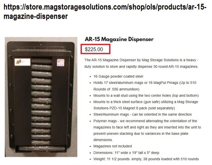 2 like new MAGSTORAGE AR15 Magazine Dispensers