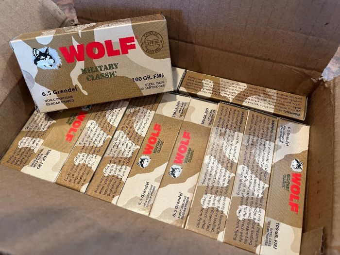 Wolf 6.5 Grendel (12 boxes) 240 rounds 