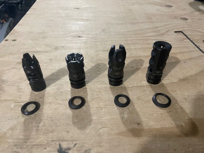 Assortment of muzzle breaks for sale 