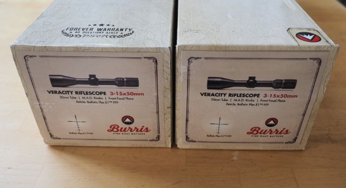 Burris Veracity 3-15x50mm FFP Ballistic Plex E1