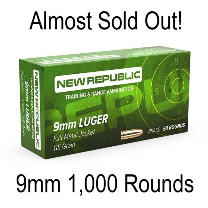 Winchester or New Republic 9mm Luger 115 Grain FMJ