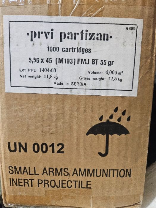 1000 rounds 5.56 55gr FMJBT