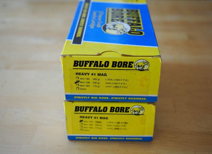Two 50 round boxes of Buffalo Bore 41 Rem Mag