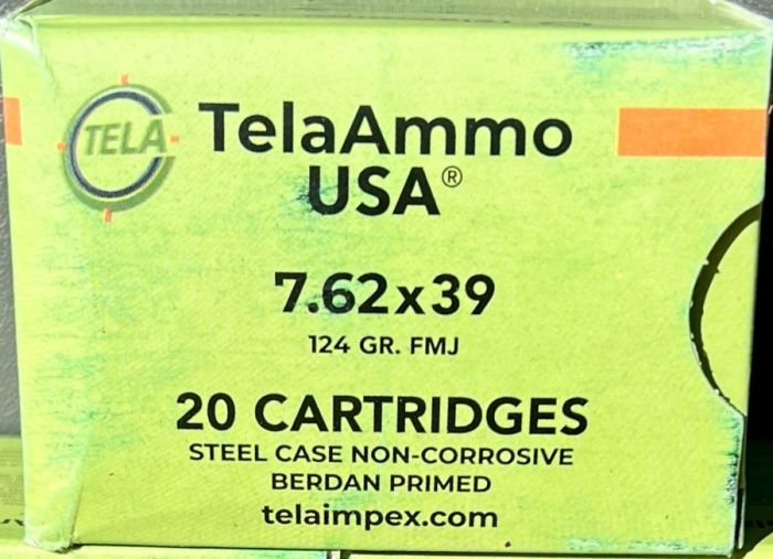 7.62 X 39 mm AK-47 Ammo FMJ 20 Rounds $11