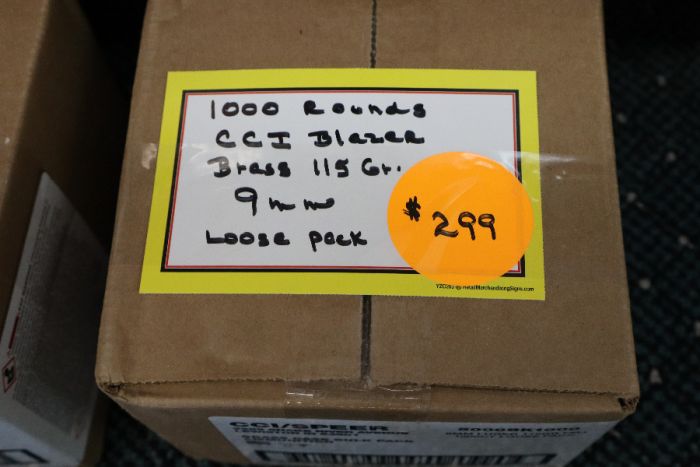 CCI 1000 ROUND LOOSE PACK, 9MM,FMJ, BRASS 115GR