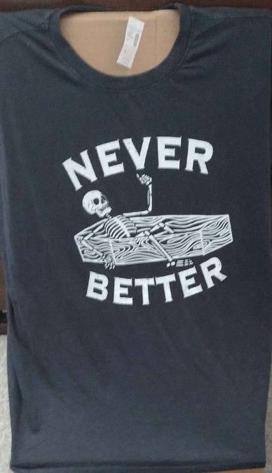  Never Better Skeleton T-Shirt Women Style NWT SZ 