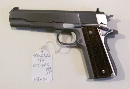 Springfield 1911 Mil-Spec Stainless 45 auto pistol