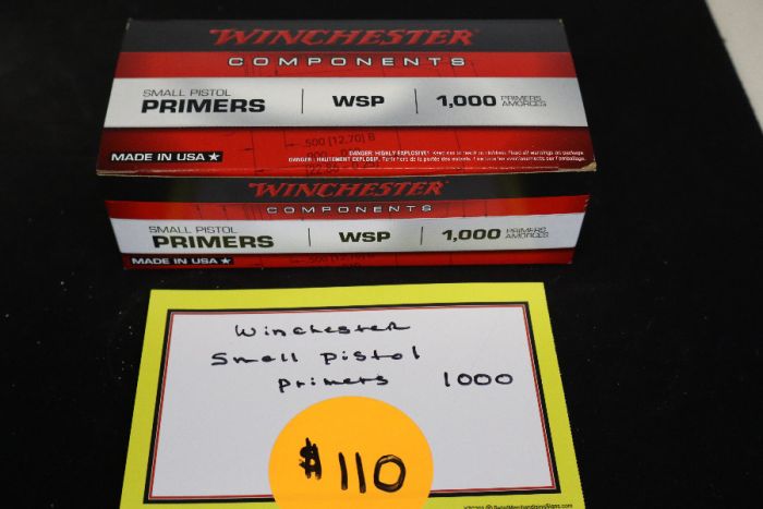 WINCHESTER SMALL PISTOL PRIMERS BOX OF 1000 $110