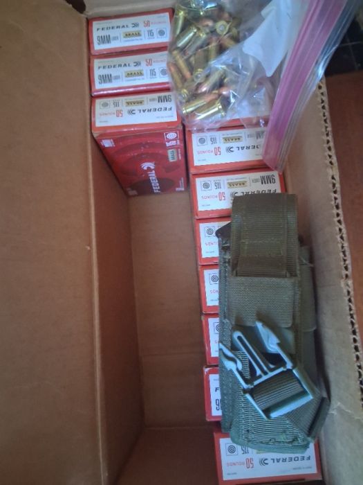 ~650 + 9mm rounds with additional 9mm mag strap