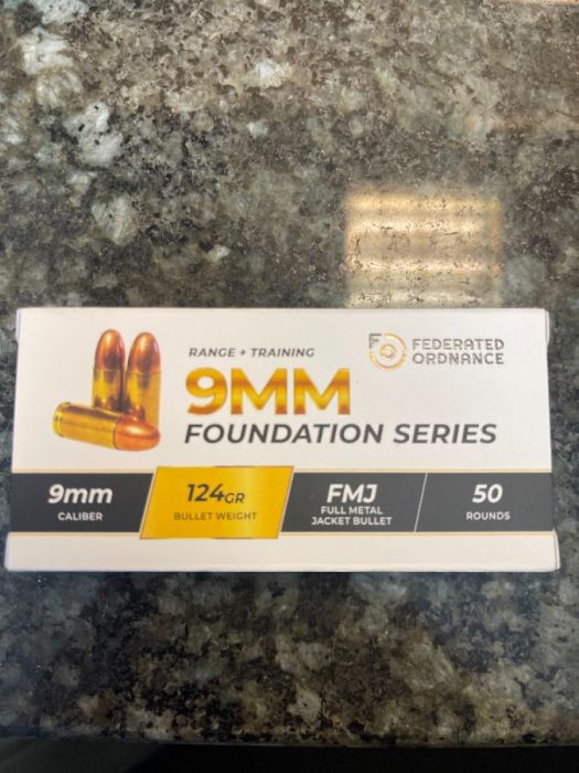 1000  RDS FEDERATED ORDNANCE 9X19 124 GR FMJ CASE