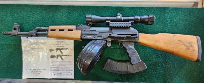 ZASTAVA PAP M70 7.62X39MM W/75RD DRUM &amp; SCOPE