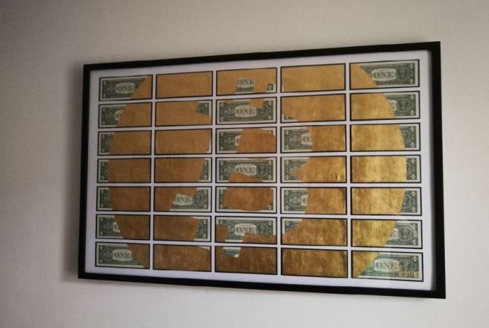 Bitcoin Gold Leaf Painting