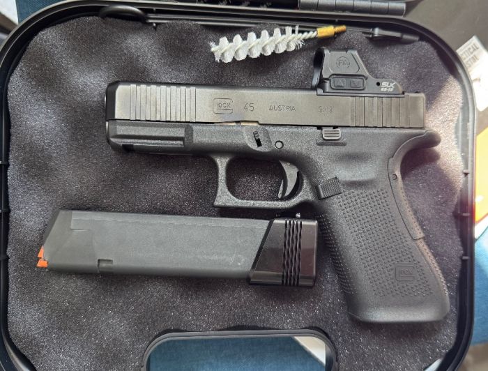 Glock 45 MOS with red dot and holsters