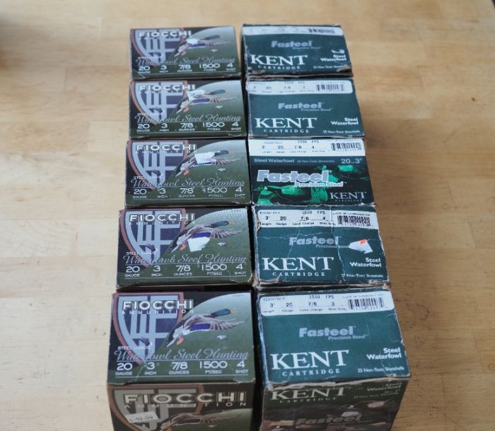 250 rounds of 20 Gauge 3&quot; 7/8 oz Steel #4 shot