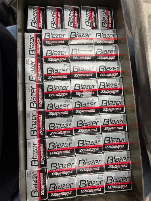 5000 rounds BLAZER 22 LR long rifle with AMMO CAN