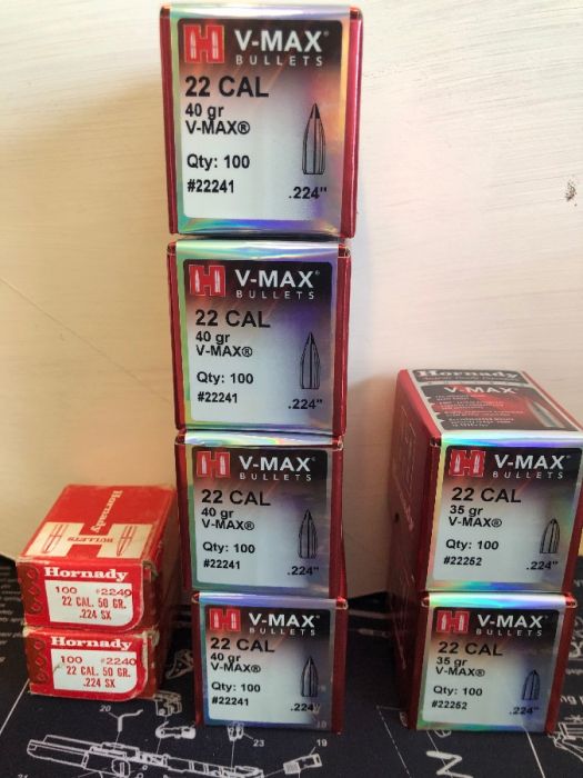 Hornady 22 caliber reloading bullets 