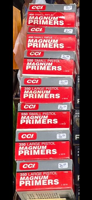 CCI 550 350 large magnum small pistol primers