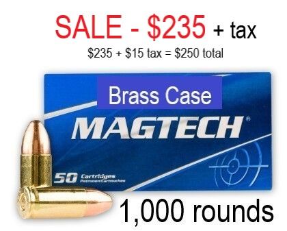 9mm 115 Gr FMJ BRASS Cased Range Ammo
