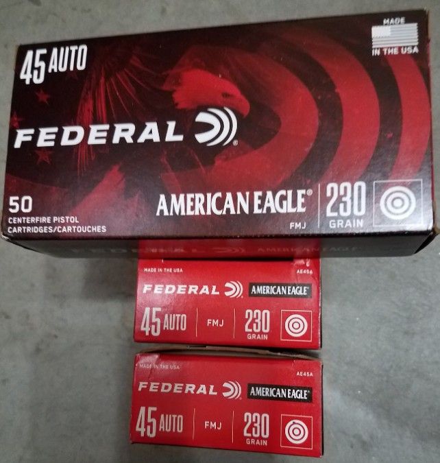 45 AUTO / 45 ACP 230GR FMJ RN Box of 50 rounds