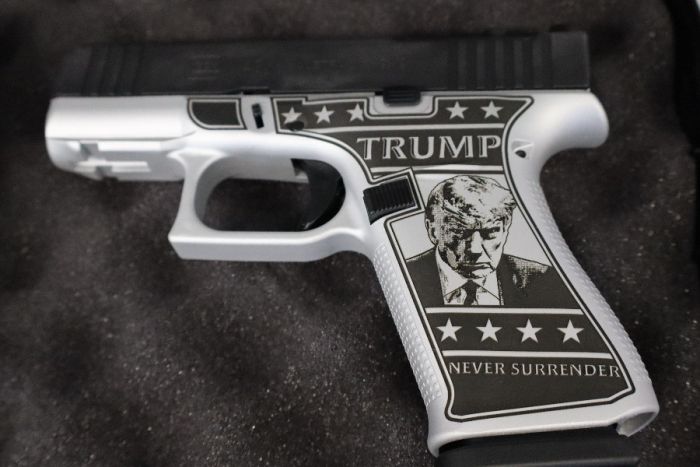 GLOCK 43X CUSTOM TRUMP MUG, 9MM, 2-10, 3.41&quot;B