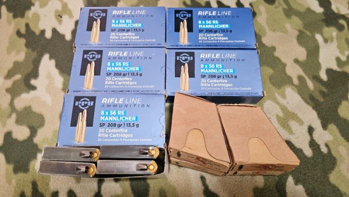 Lot of 8x56R Steyr Ammo 100 PPU, 40 Surplus, clips