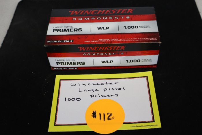 WINCHESTER LARGE PISTOL PRIMERS BOX OF 1000 $112