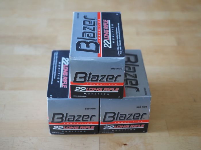 Three 500 round bricks of CCI Blazer 22 LR
