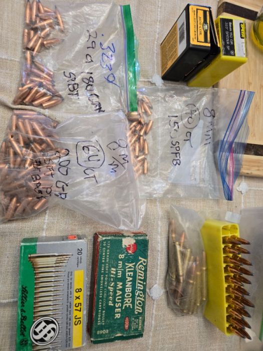 8mmx57mm ammo, bullets for reloading.