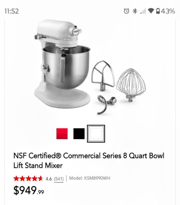 Commercial KitchenAid 8qt mixer Like New! 