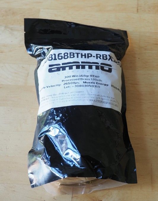 One bag 120 rounds of Ammo Inc 308 Win 168 gr BTHP