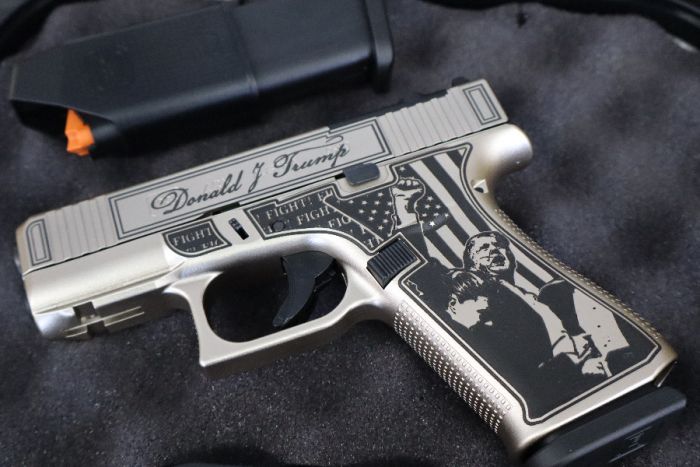 GLOCK 43X CUST TRUMP &quot;FIGHT&quot; 3.41&quot;B, 9MM, 2-10R