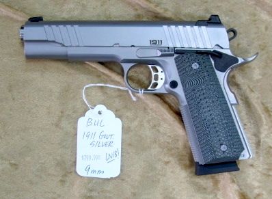 Bul 1911 Silver 9mm Pistol Made in Israel LNIB