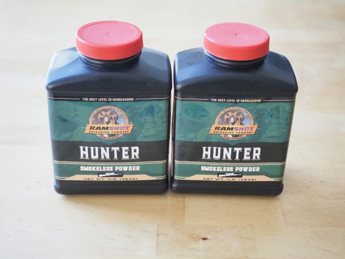 Two 1 lb factory sealed cans of Ramshot Hunter