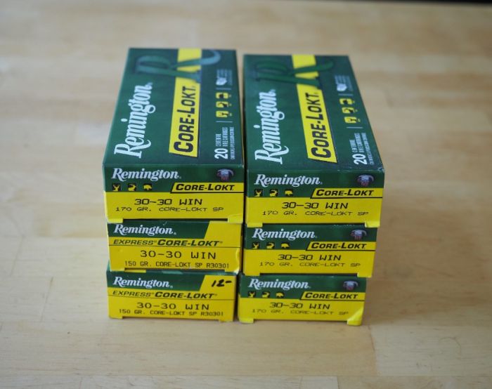 Six boxes of Remington Factory 30/30 Core-Lokt