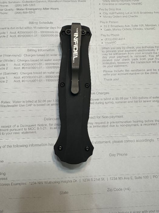INFIDEL® | BLACK ALUMINUM BENCHMADE KNIFE