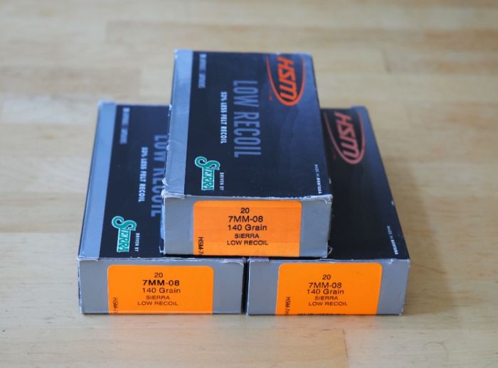 Three boxes of HSM 7mm08 Rem 140 Grain Sierra