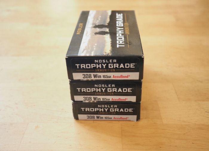 60 rounds of Nosler Trophy 308 Win 165 Accubond