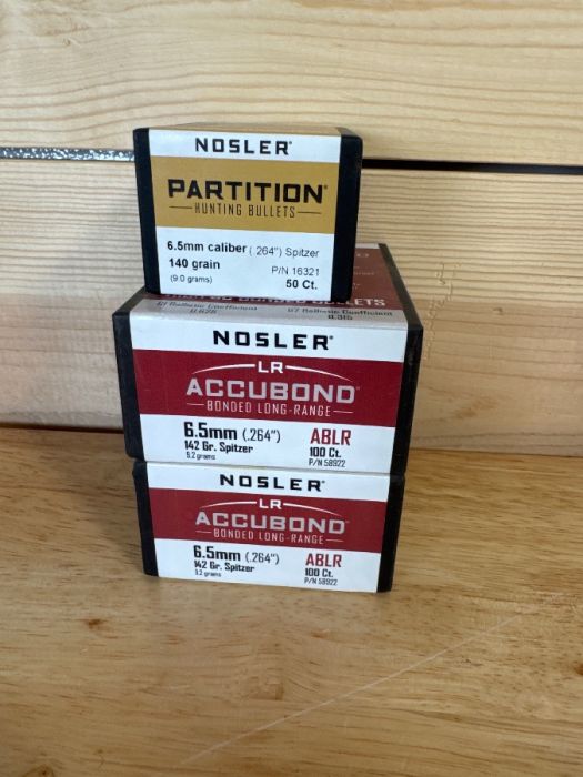 Nosler Partition 6.5mm 140gr/ 6.5mm 142 gr spitzer