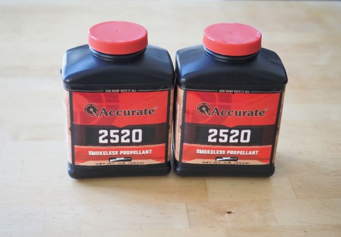 Two 1 lb factory sealed cans of Accurate 2520