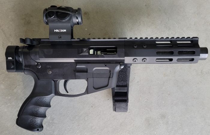 FM 9 with Folding Stock and Holosun Red Dot