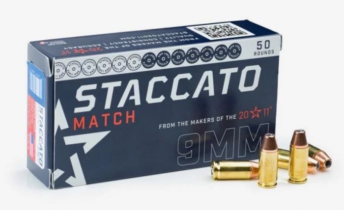 Staccato 9mm Match Ammo, 125gr HAP 50 Rds 